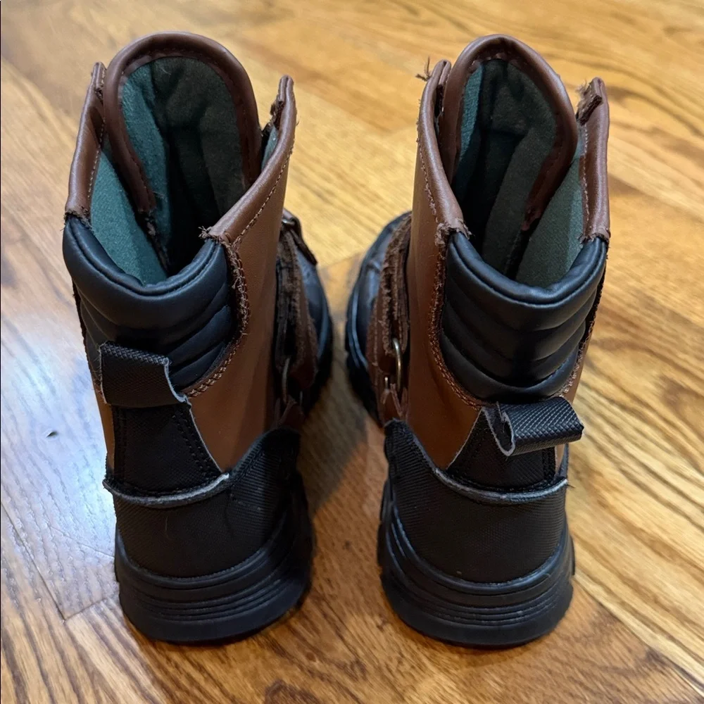 Polo Ralph Lauren Conquered Hi Boots. Size 1. Chocolate/Tan Leather. Like New.